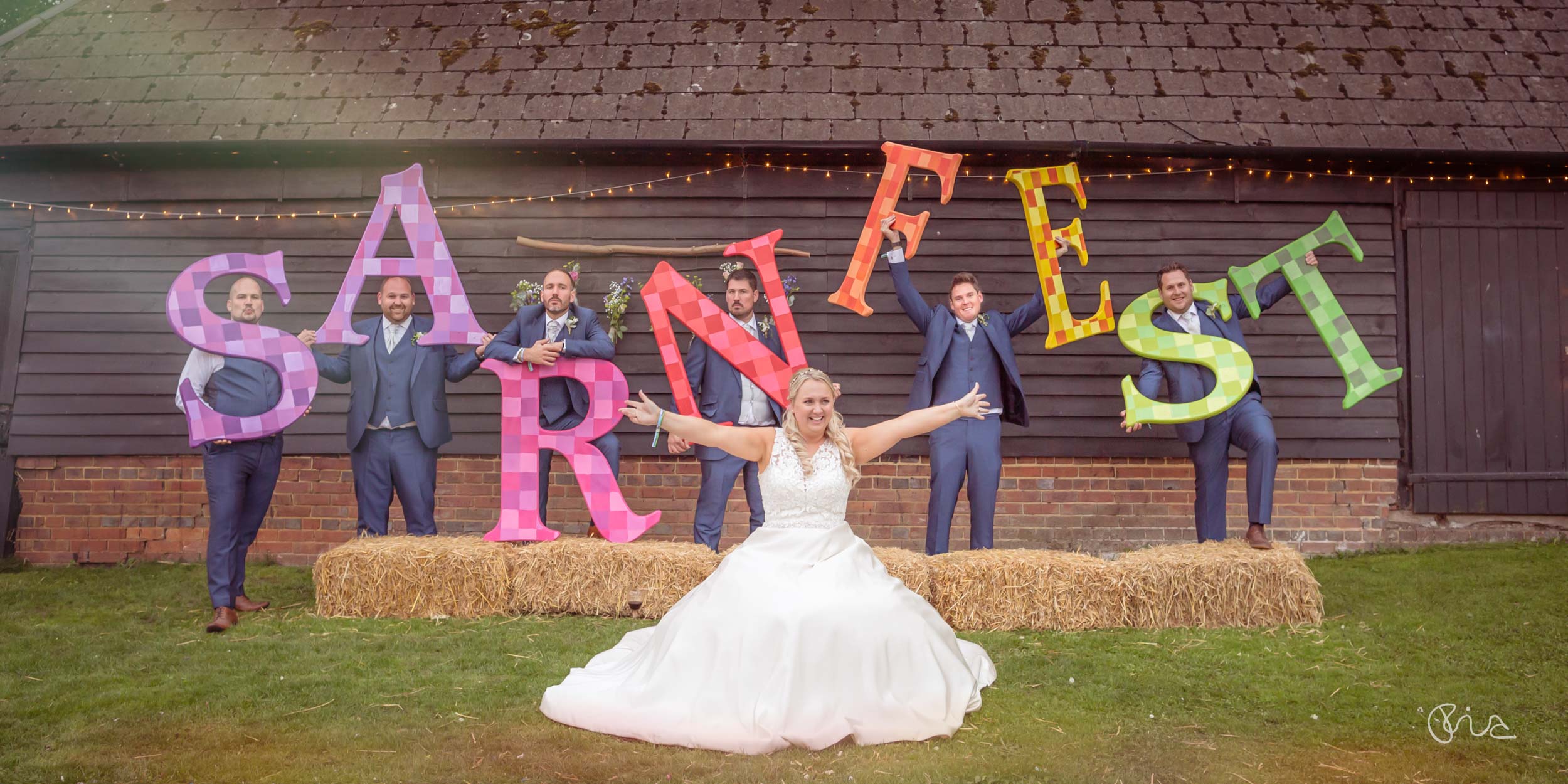 Festival wedding at the Sussex Barn