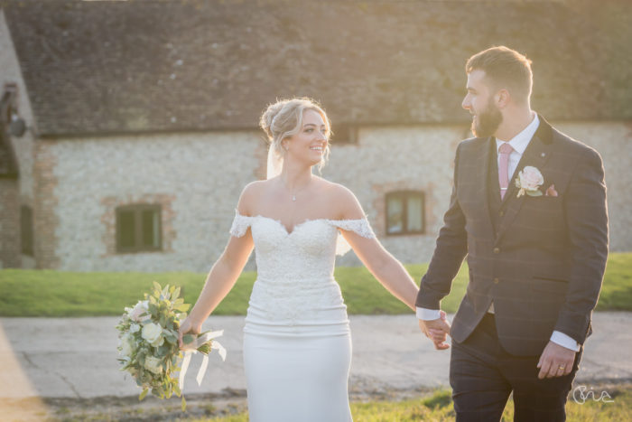 Bride and Groom at Pangdean Old Barn Wedding