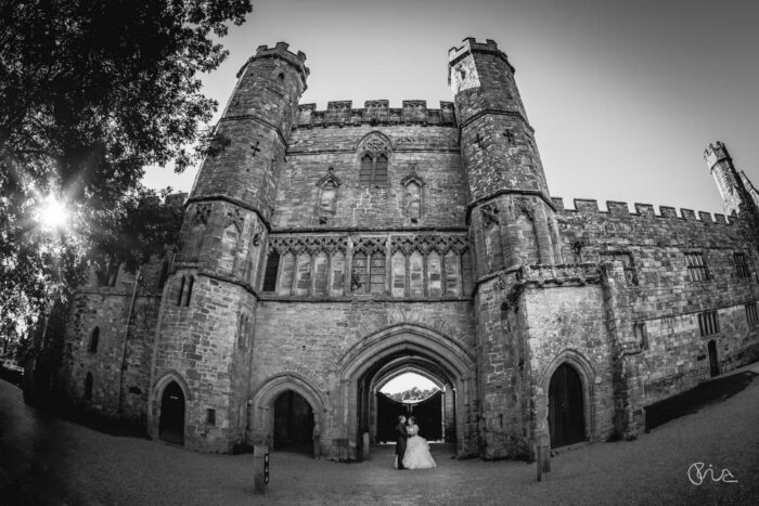 Bride and groom at Battle Abbey wedding