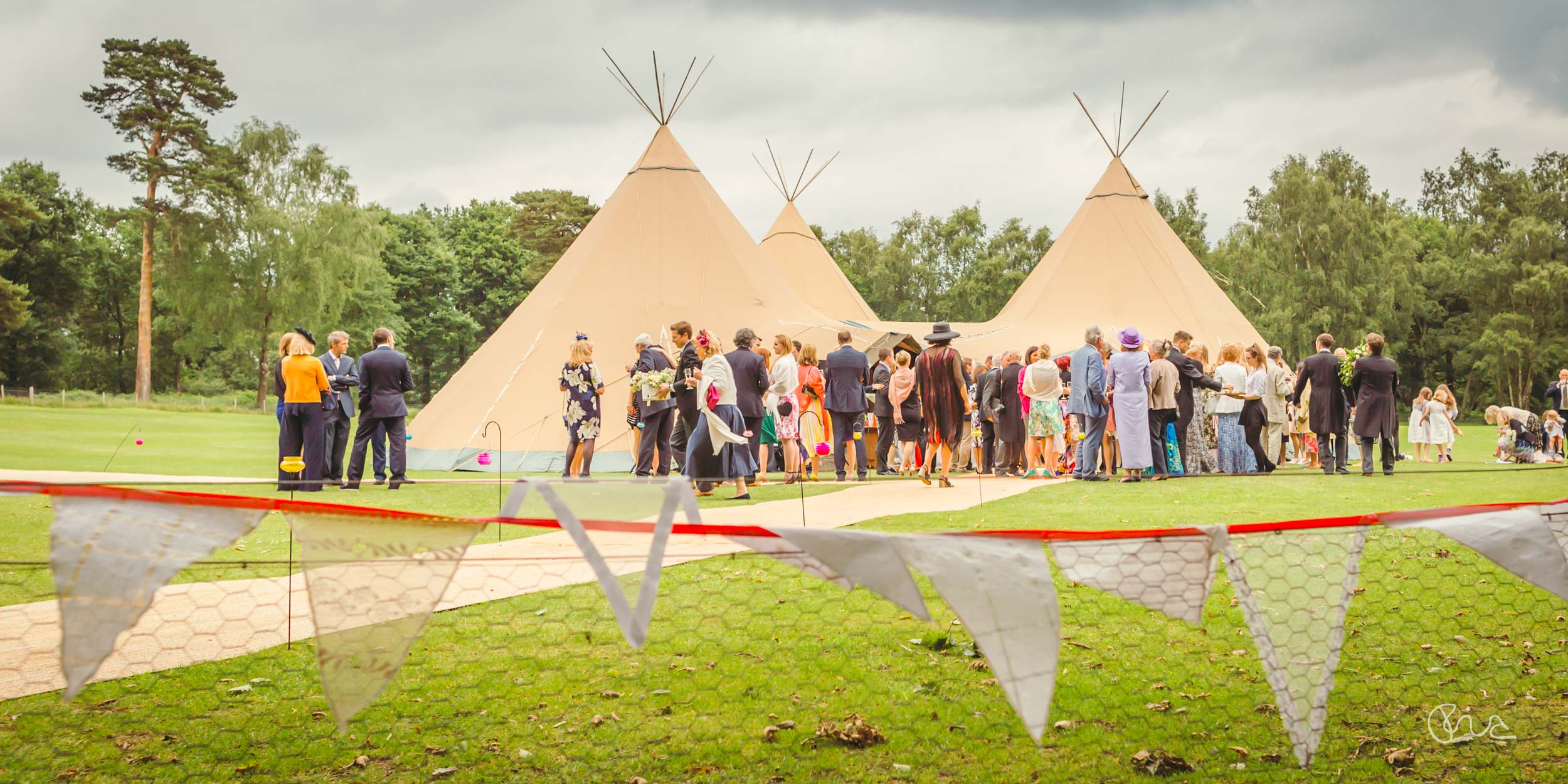 Surrey wedding with teepees