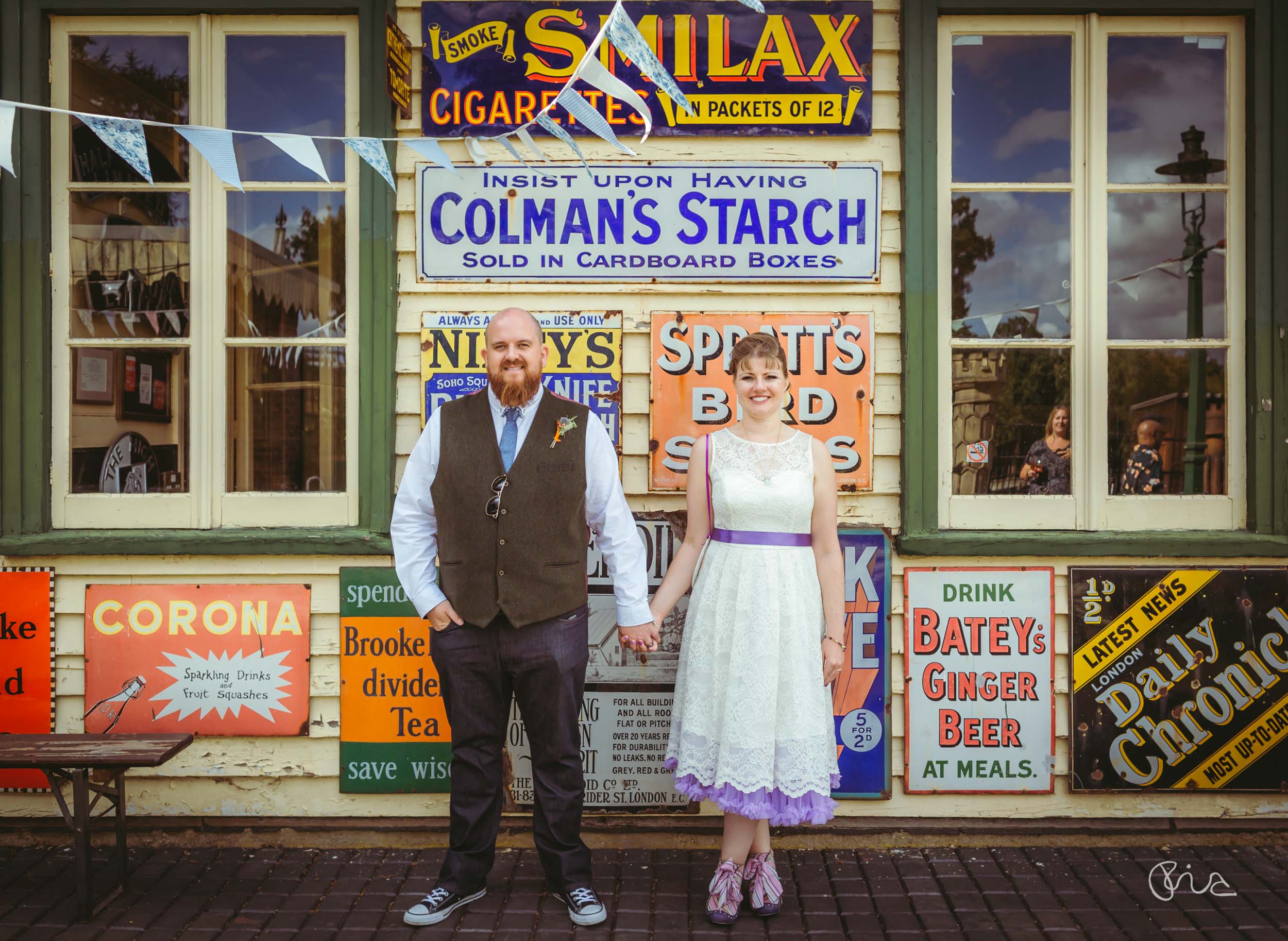 Bride and groom at Fawley Hill Wedding