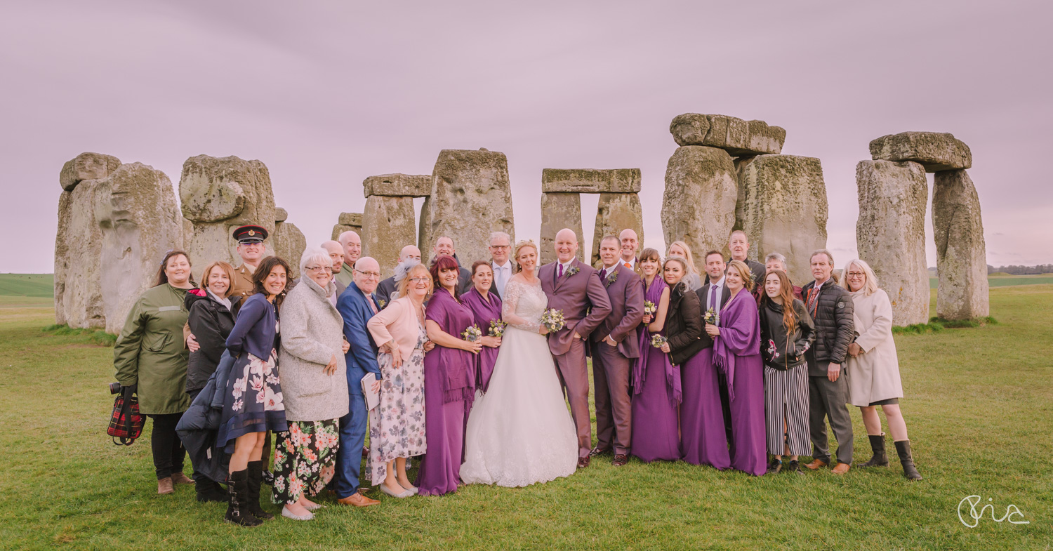 Stonehenge wedding group shot