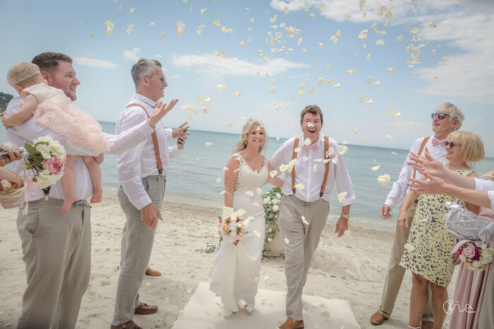 Sani Beach wedding ceremony in Greece