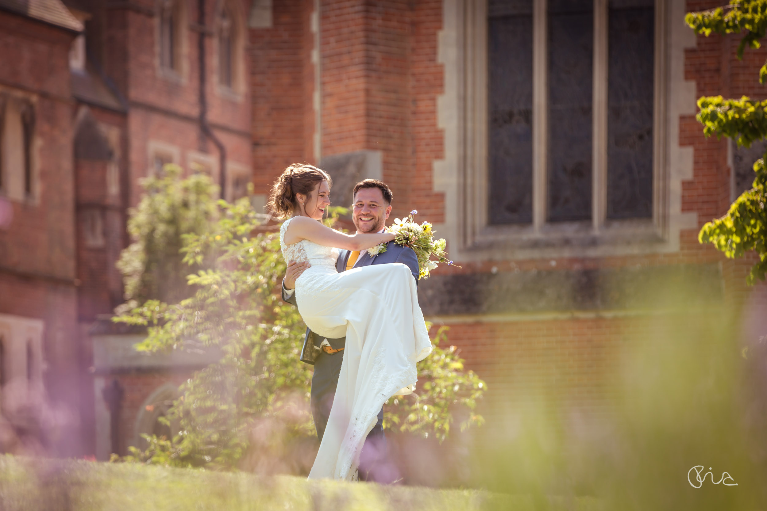 Bride and groom at All Saints The Old Chapel wedding