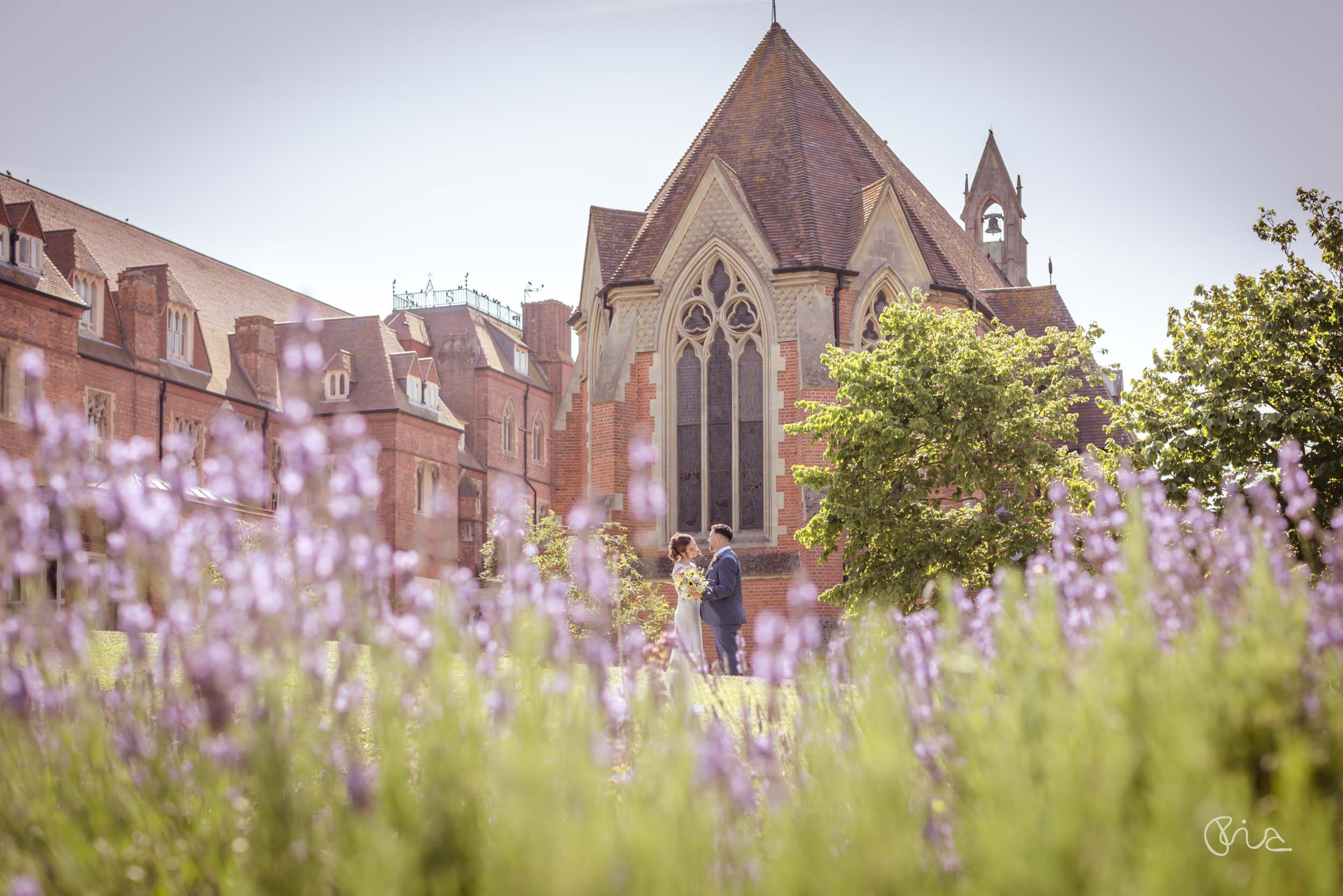 Bride and groom at All Saints The Old Chapel wedding