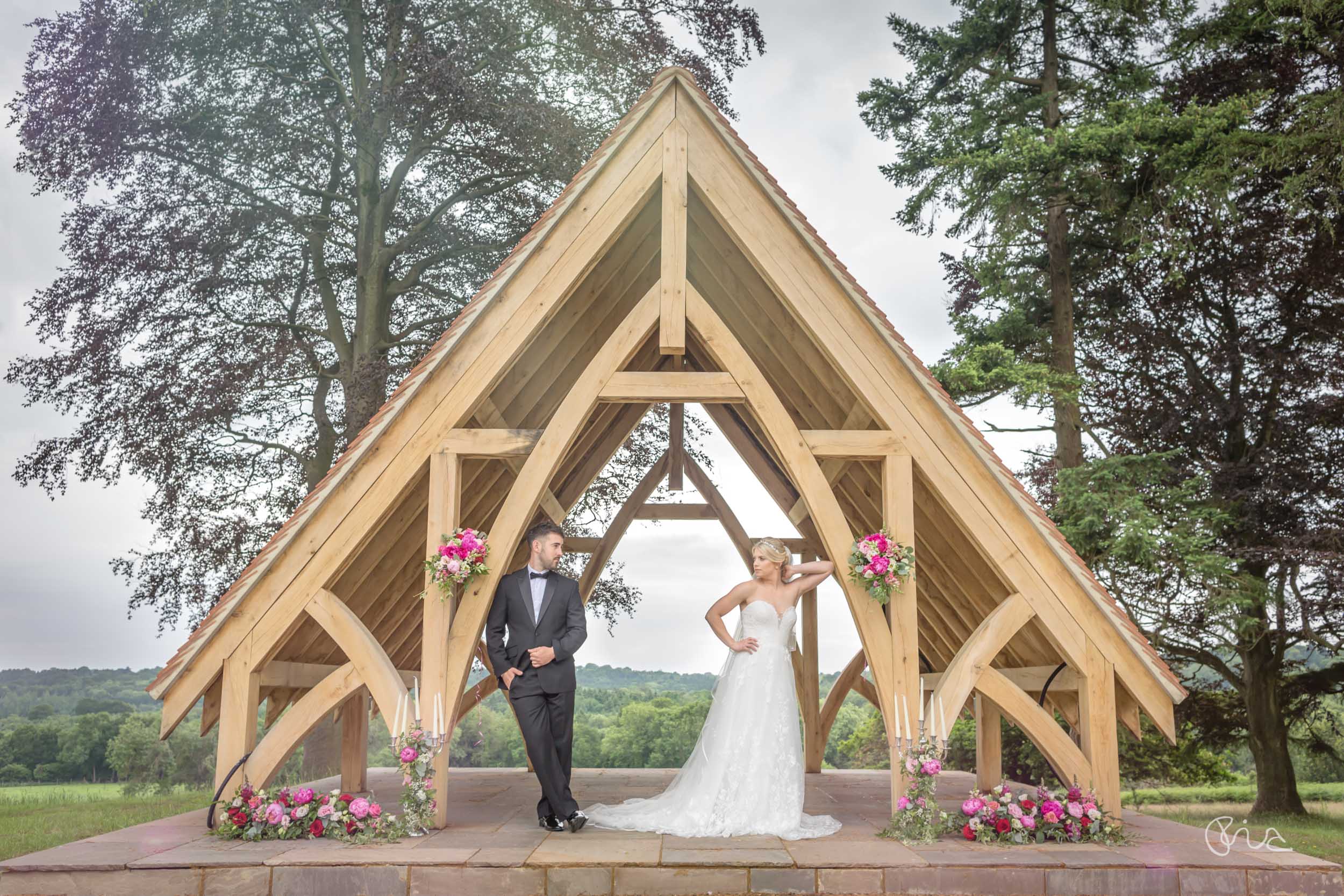 Bride and groom at Highley Manor Wedding