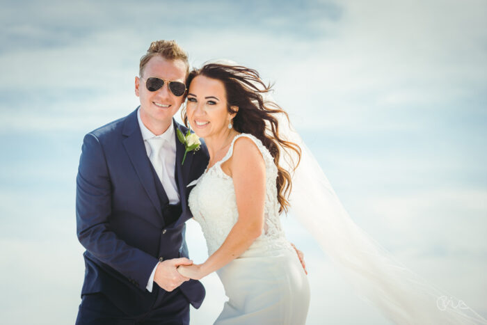 Bride and groom at Hydro Hotel Eastbourne wedding