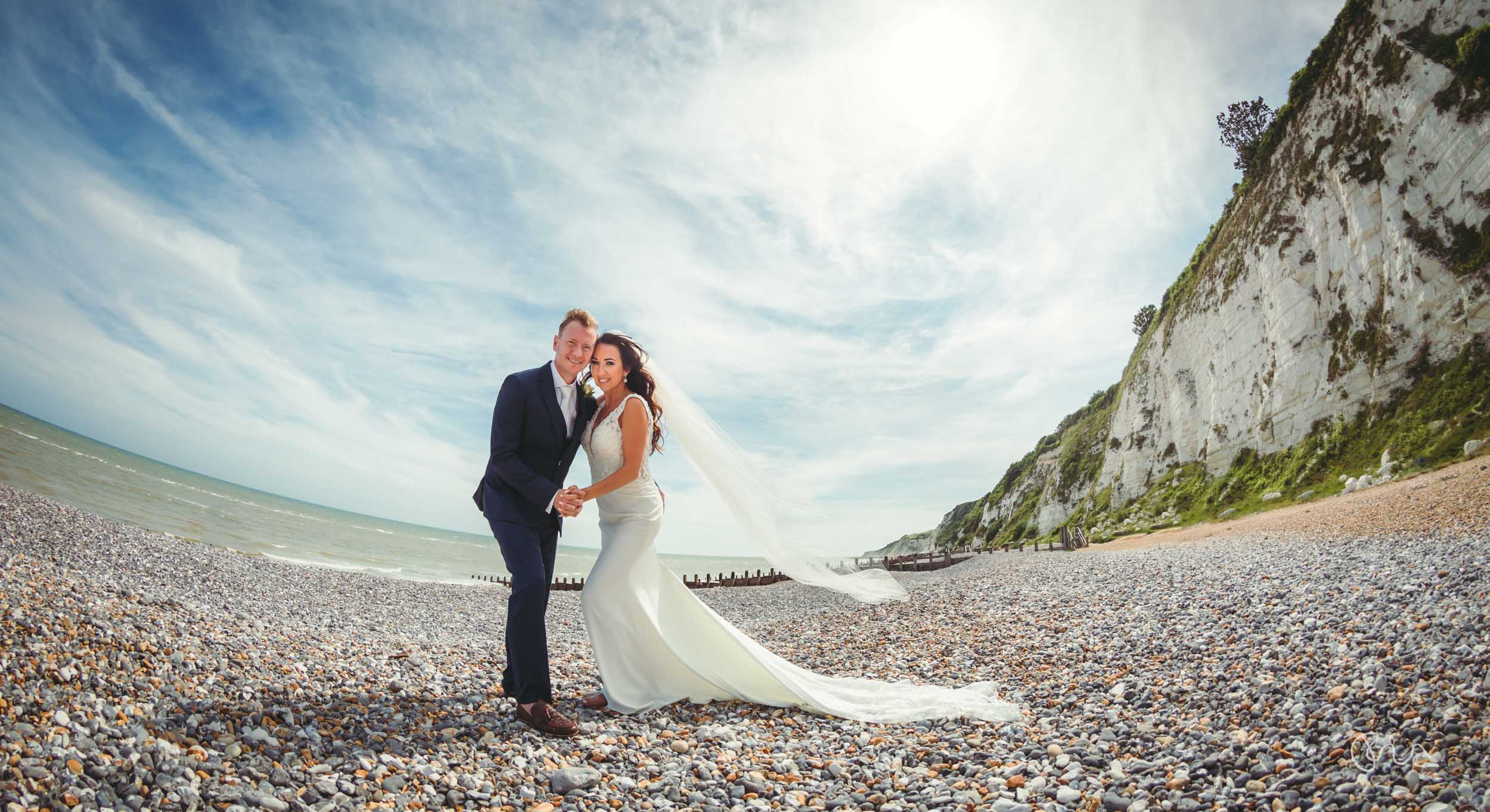 Bride and groom at Hydro Hotel Eastbourne wedding