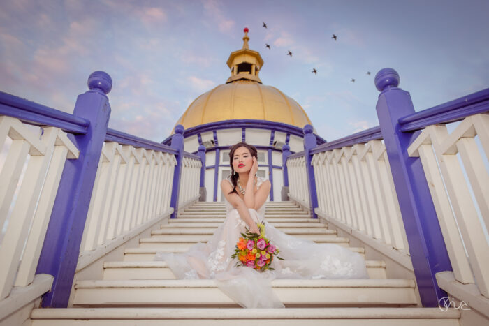 Bride at Eastbourne Pier