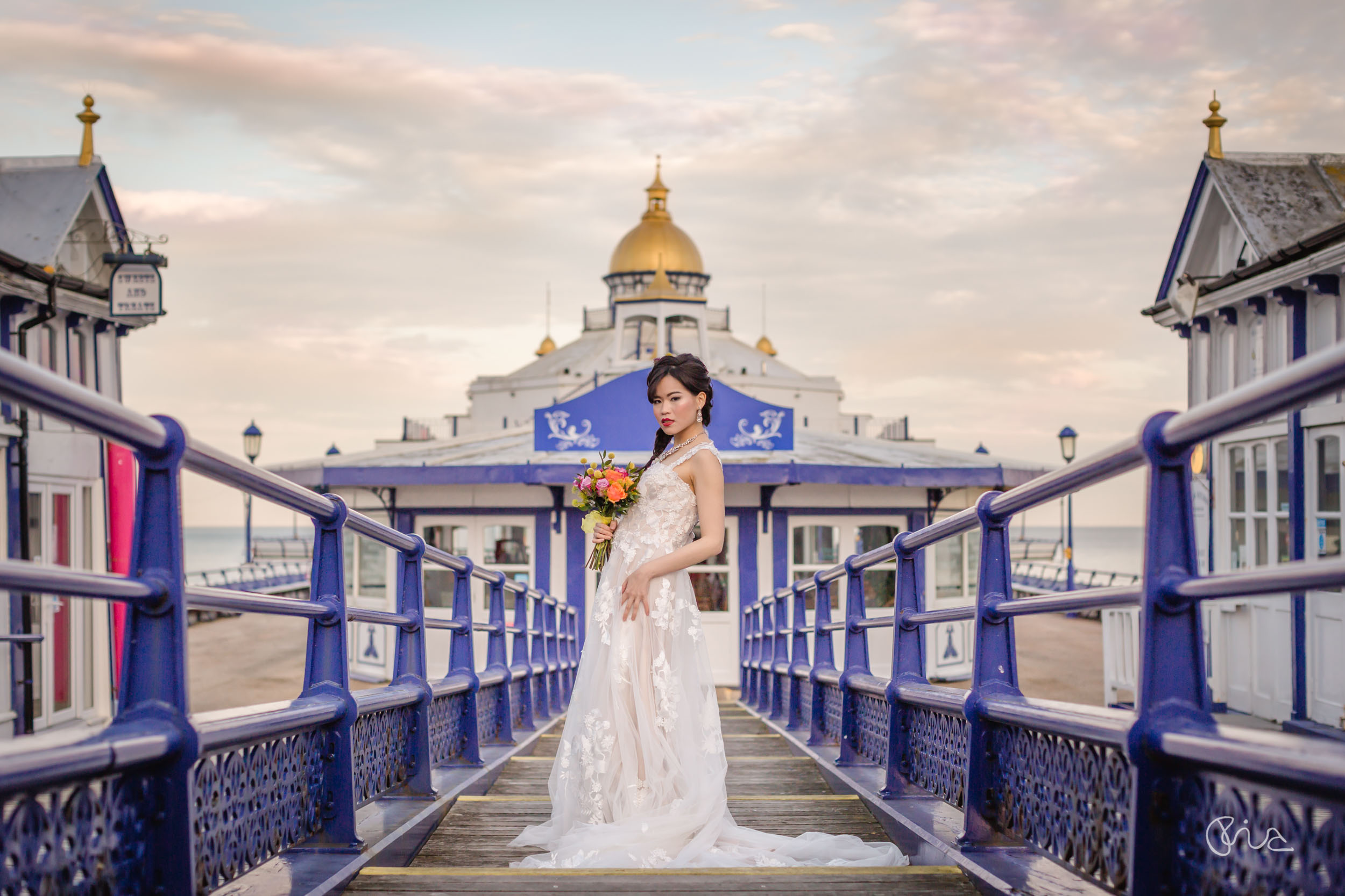 Bride at Eastbourne Pier