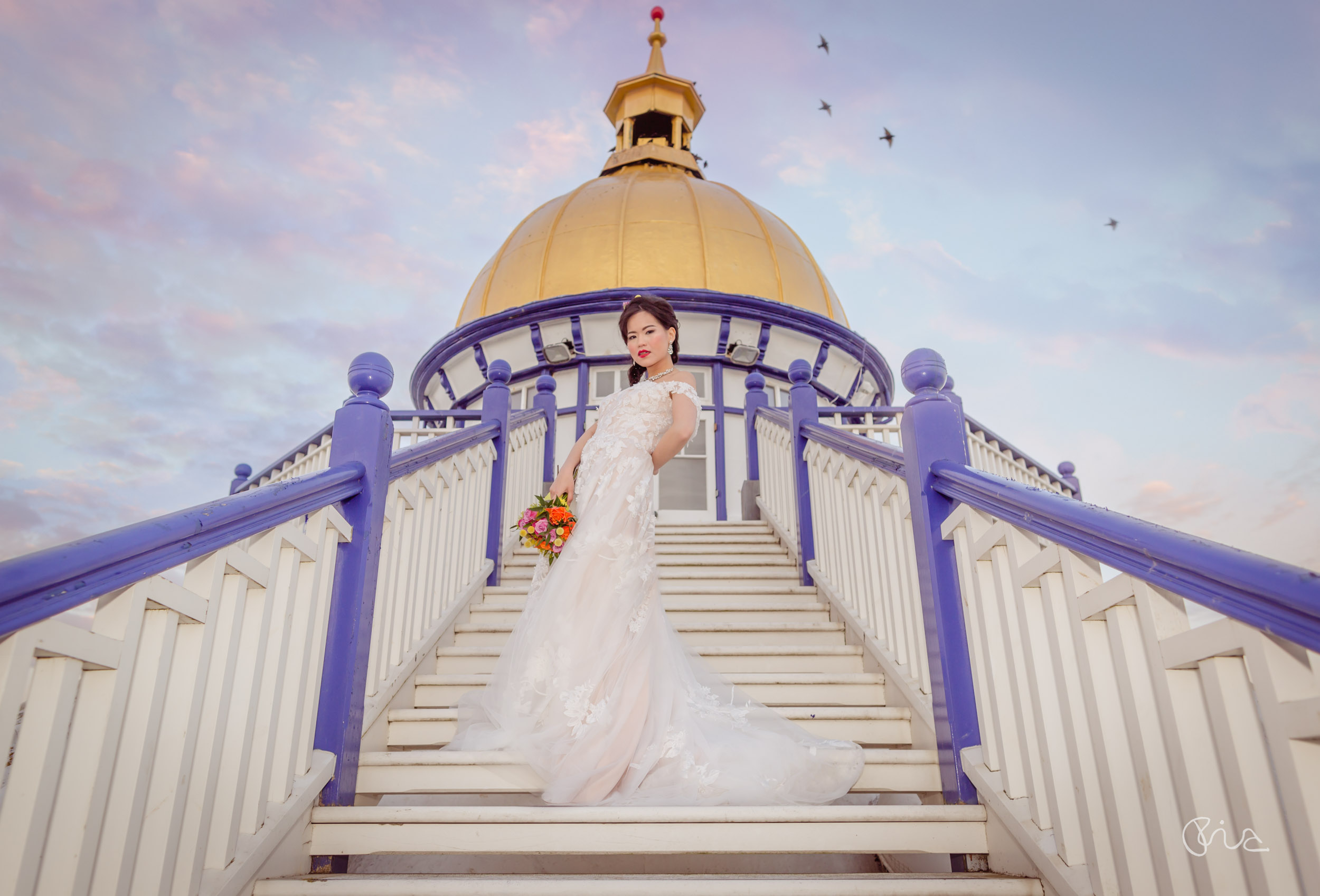 Bride at Eastbourne Pier