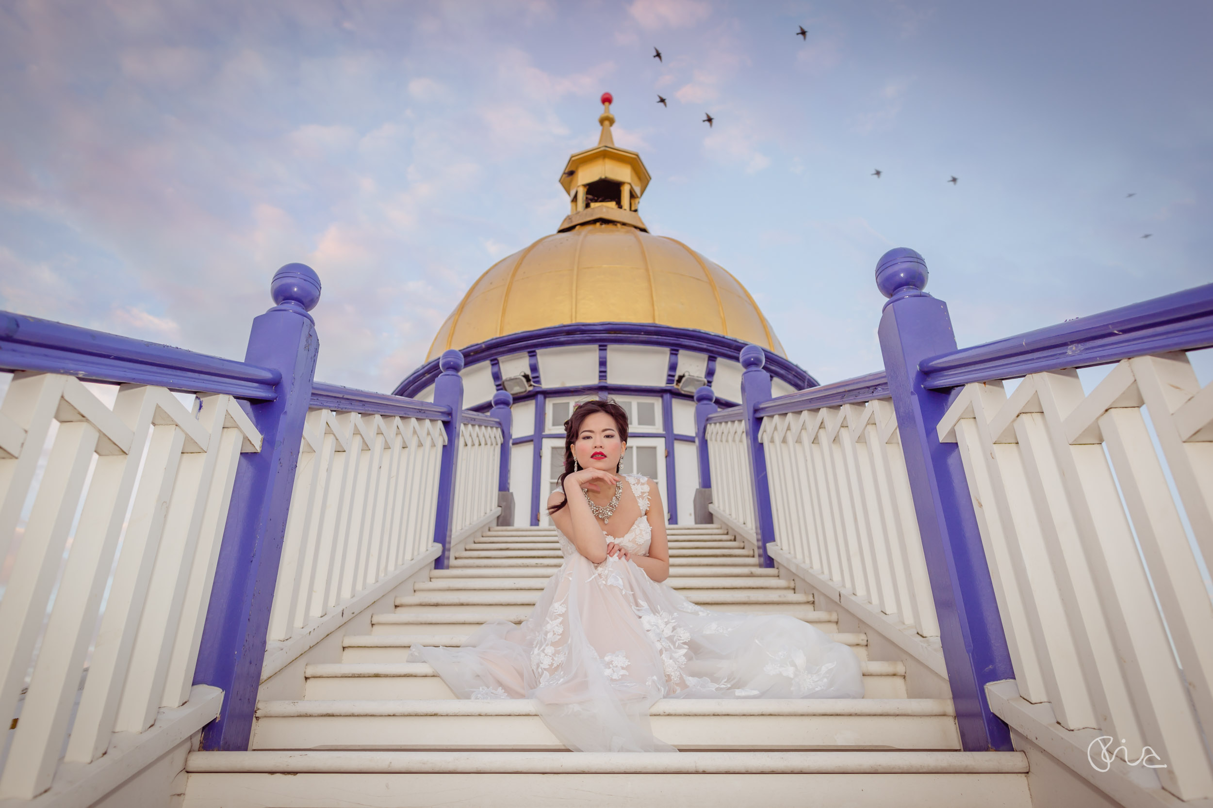 Bride at Eastbourne Pier