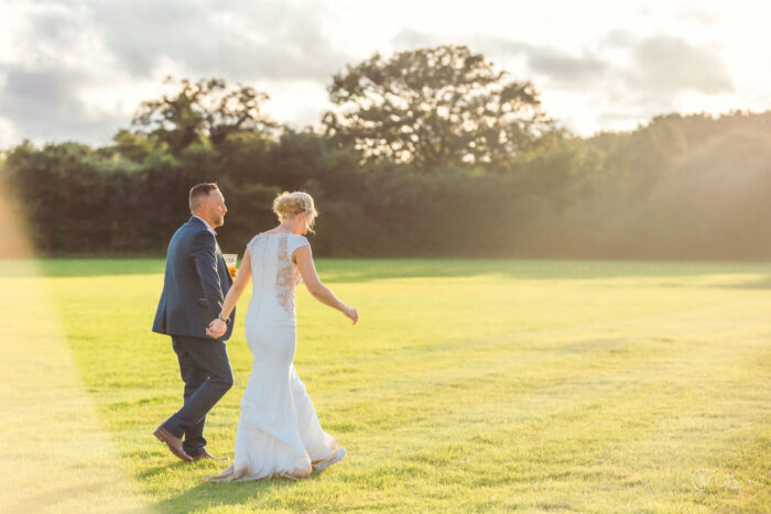 Bride and groom at Festival wedding in Sussex