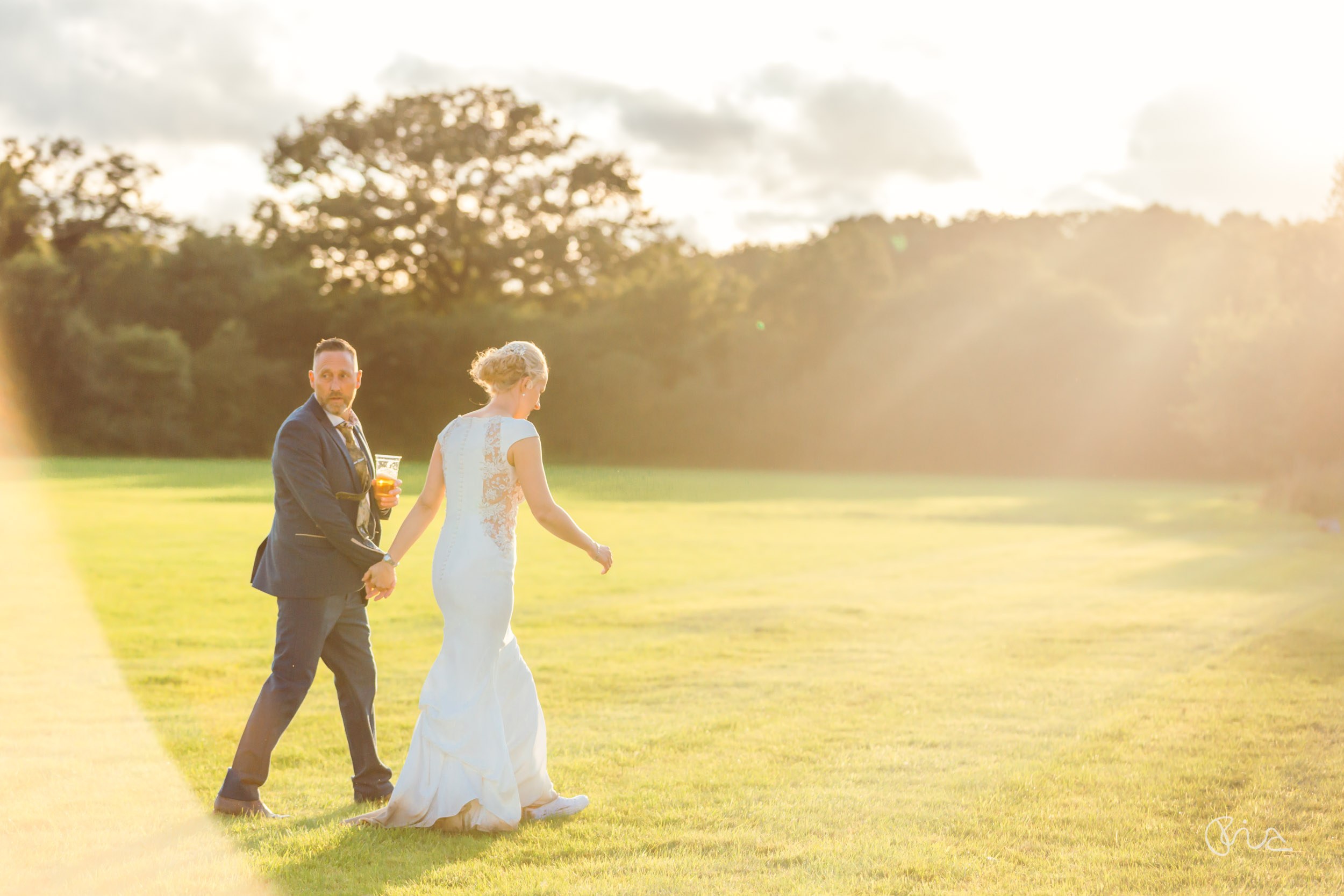 Bride and groom at Festival wedding in Sussex