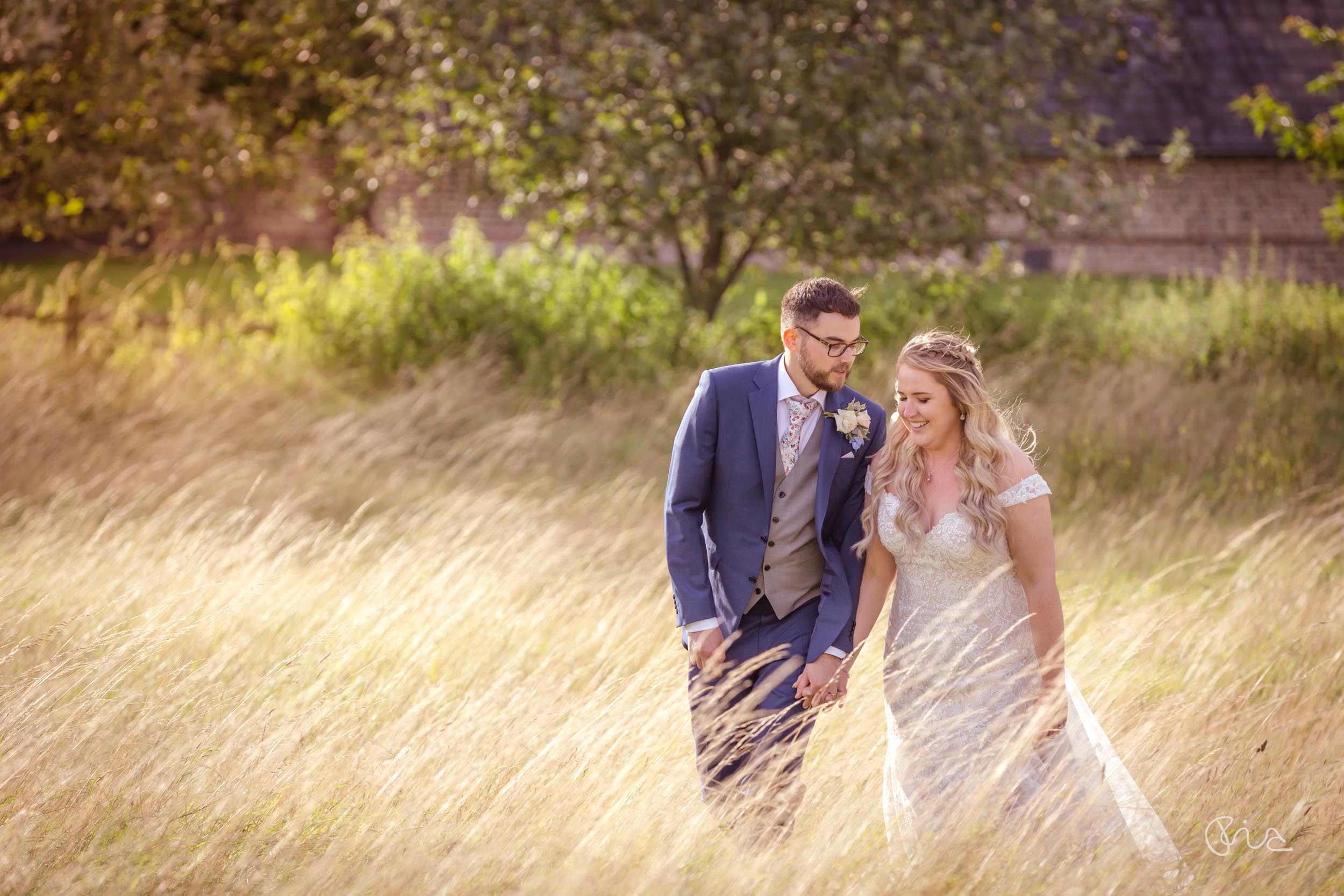 Bride and groom at Upwaltham Barns wedding