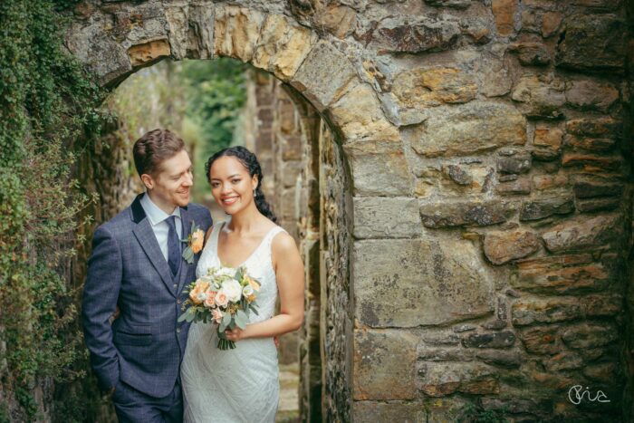 Bride and groom at Battle Abbey
