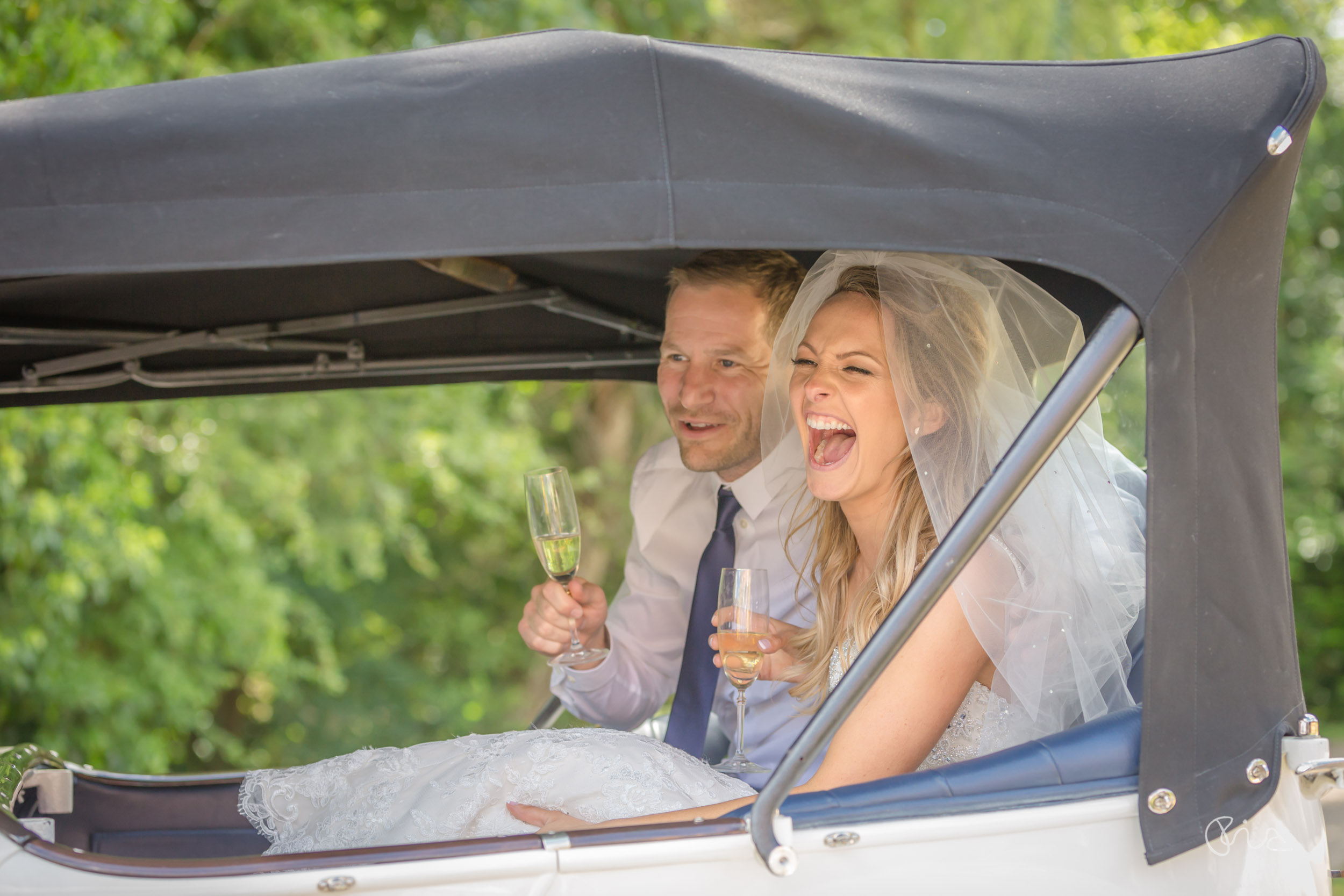 Bride and groom at Warwickshire wedding