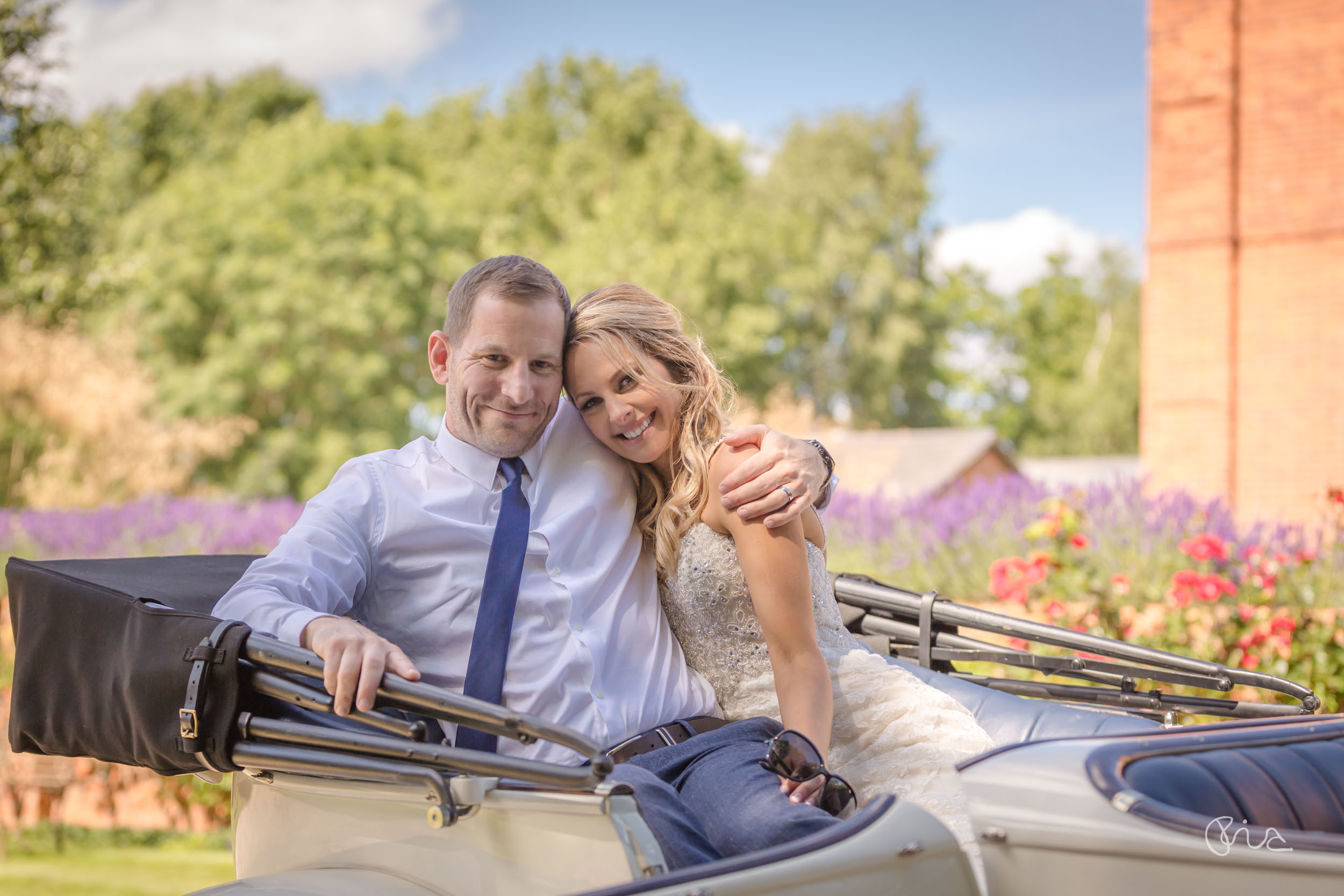 Bride and groom at Warwickshire wedding