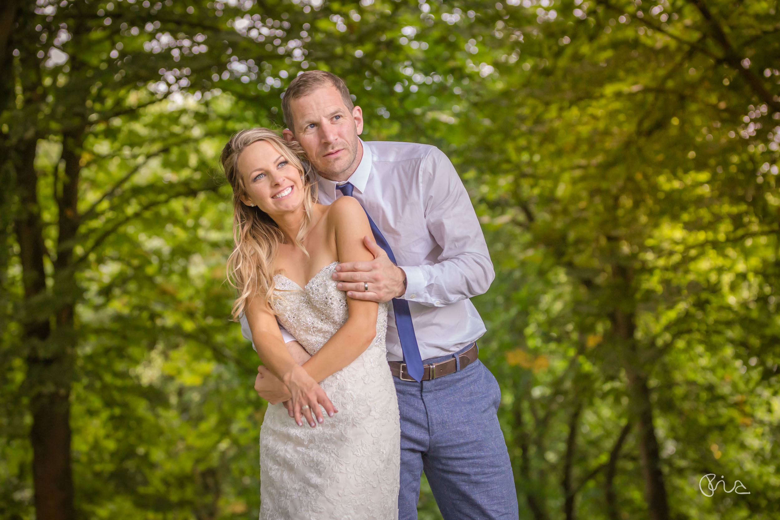 Bride and groom at Warwickshire wedding