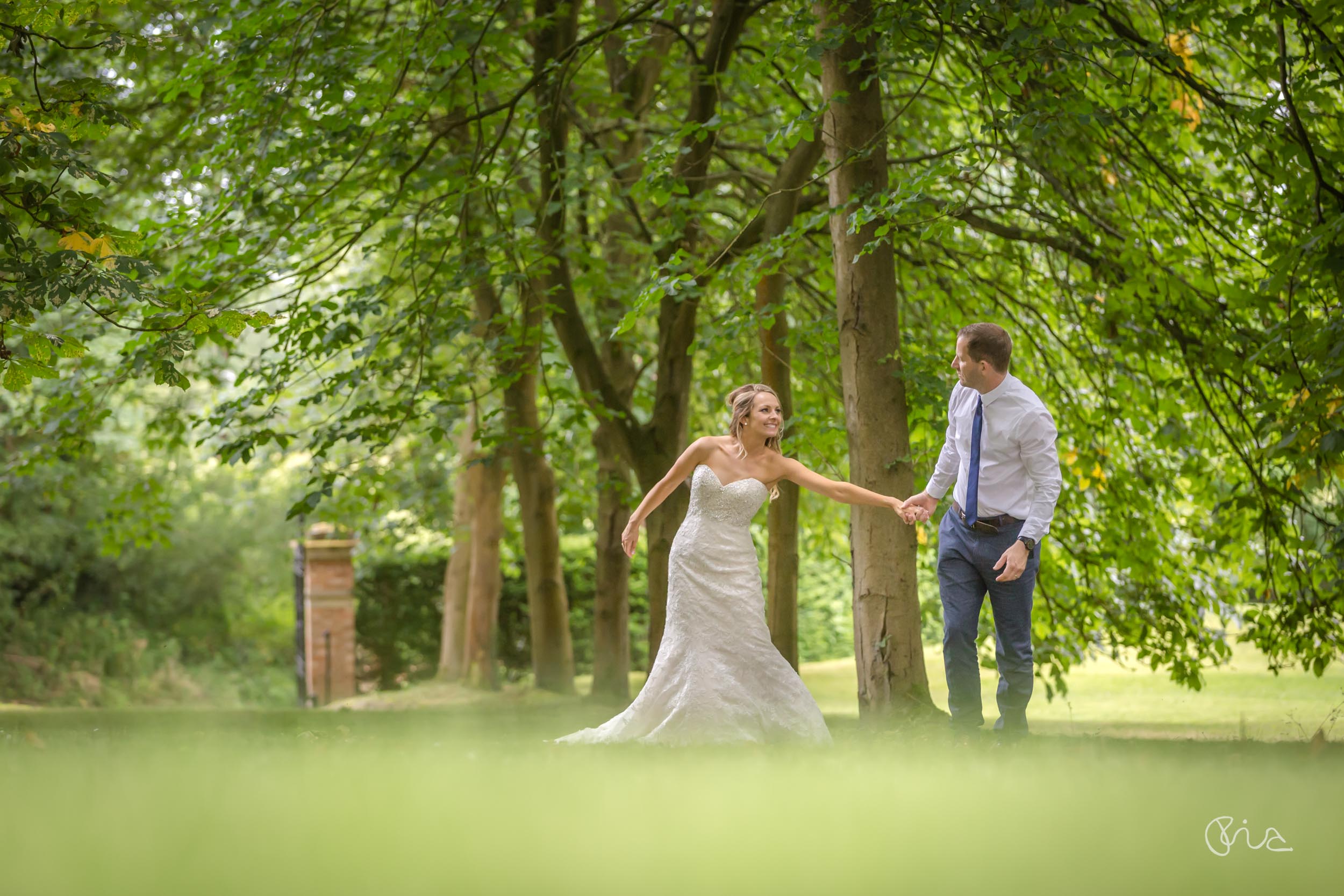 Bride and groom at Warwickshire wedding