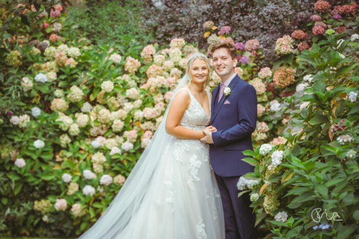 Bride and Groom at Ashdown Park wedding