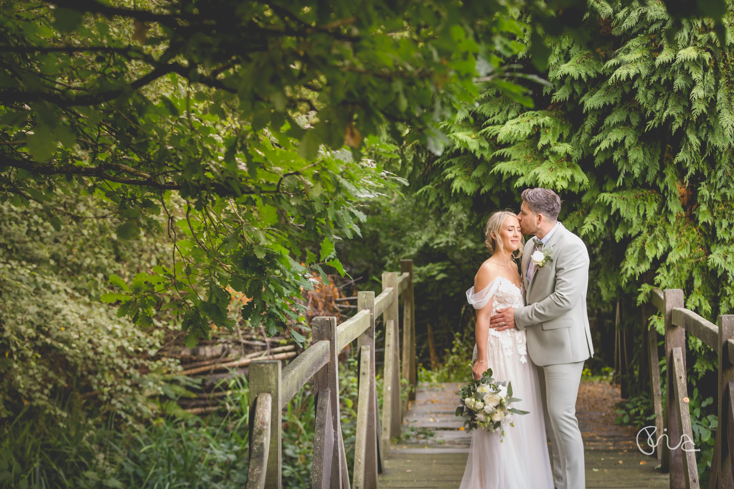 Bride and groom at Brookfield Barn wedding