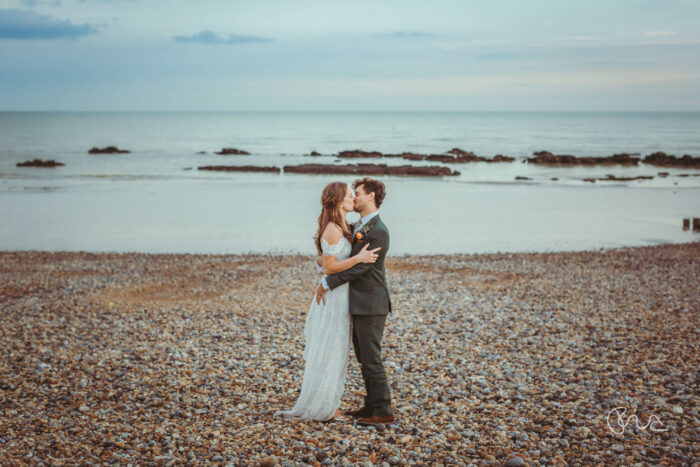 Bride and groom at Hastings wedding