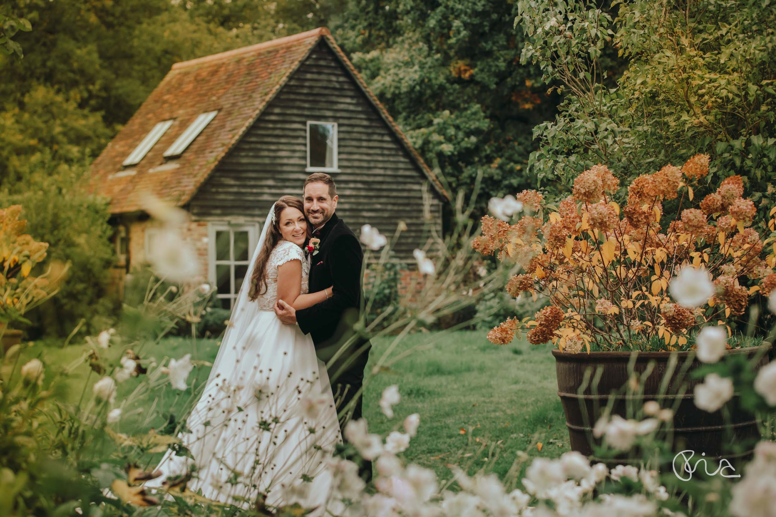 Bride and groom at Gate Street Barn wedding