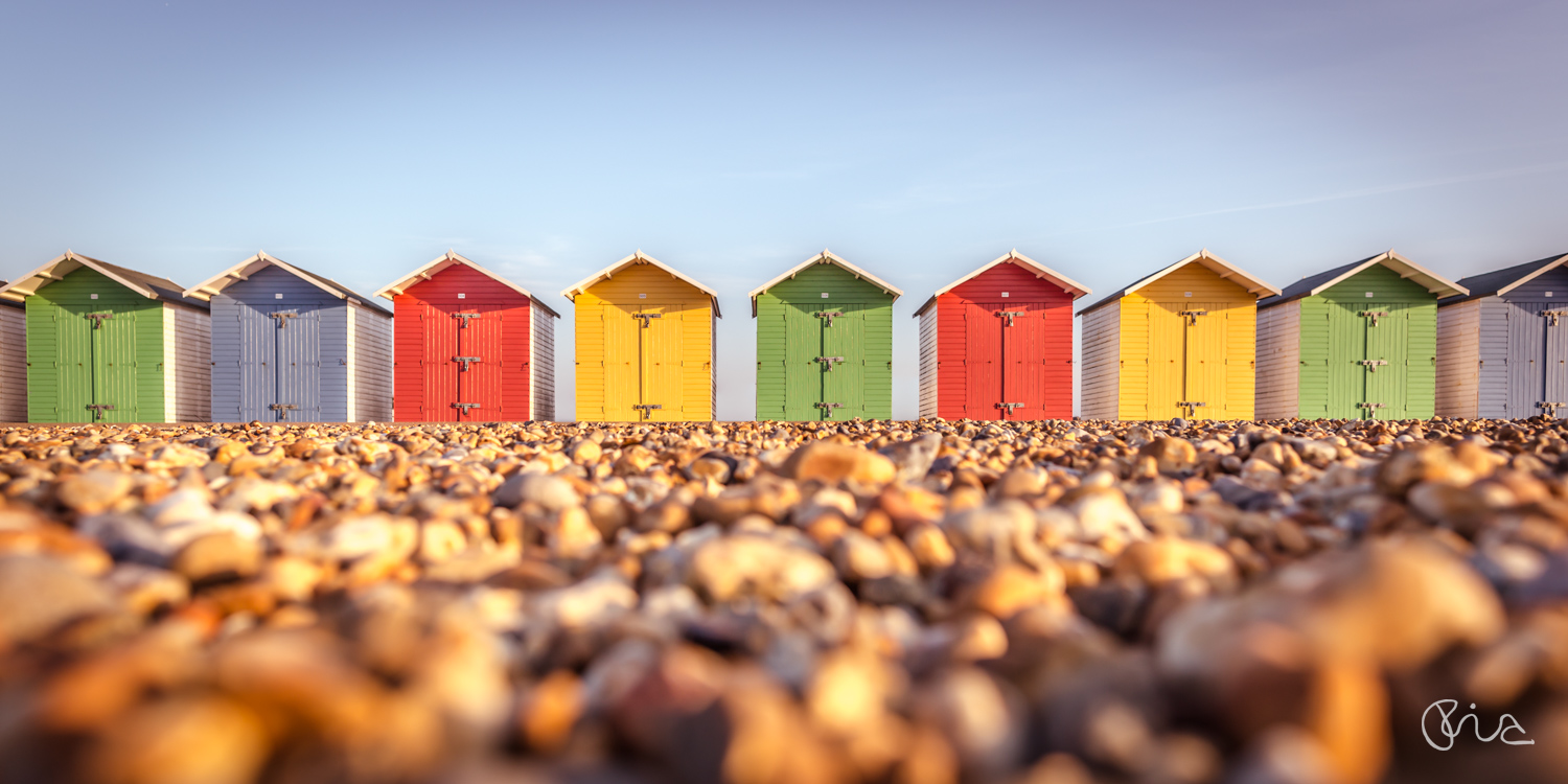 Beach huts on Eastbourne Seafront