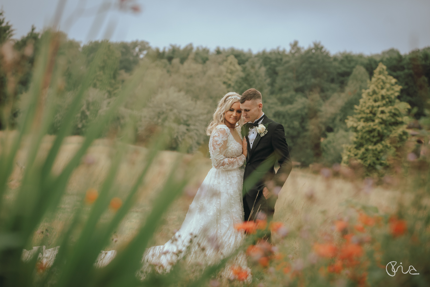 Bride and groom Brookfield Barn wedding