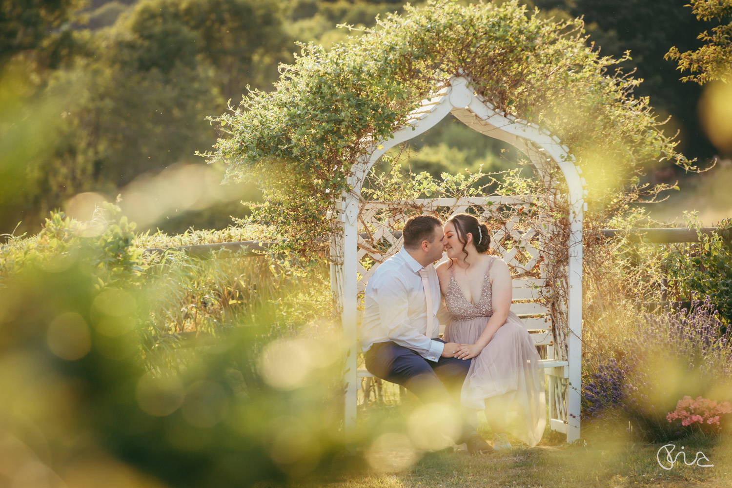 Bride and groom at Blackstock Farm summer wedding