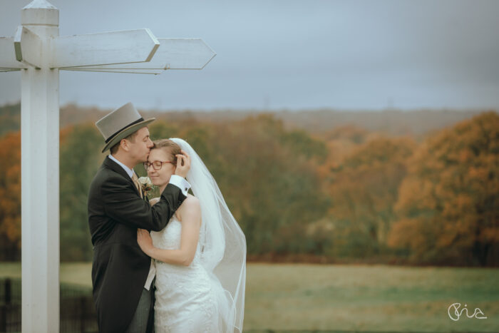 Bride and groom at East Sussex wedding