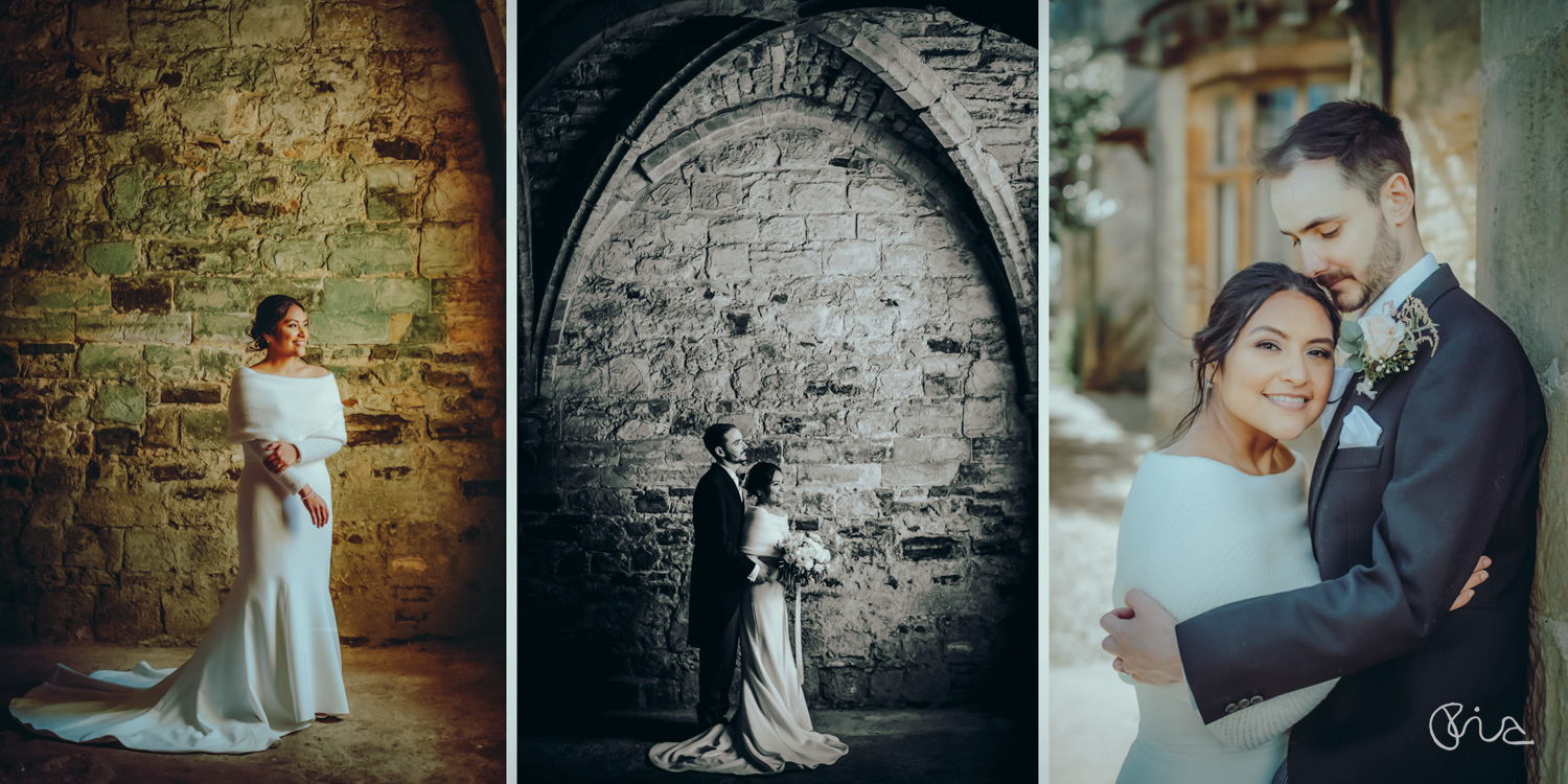 Bride and groom at Battle Abbey
