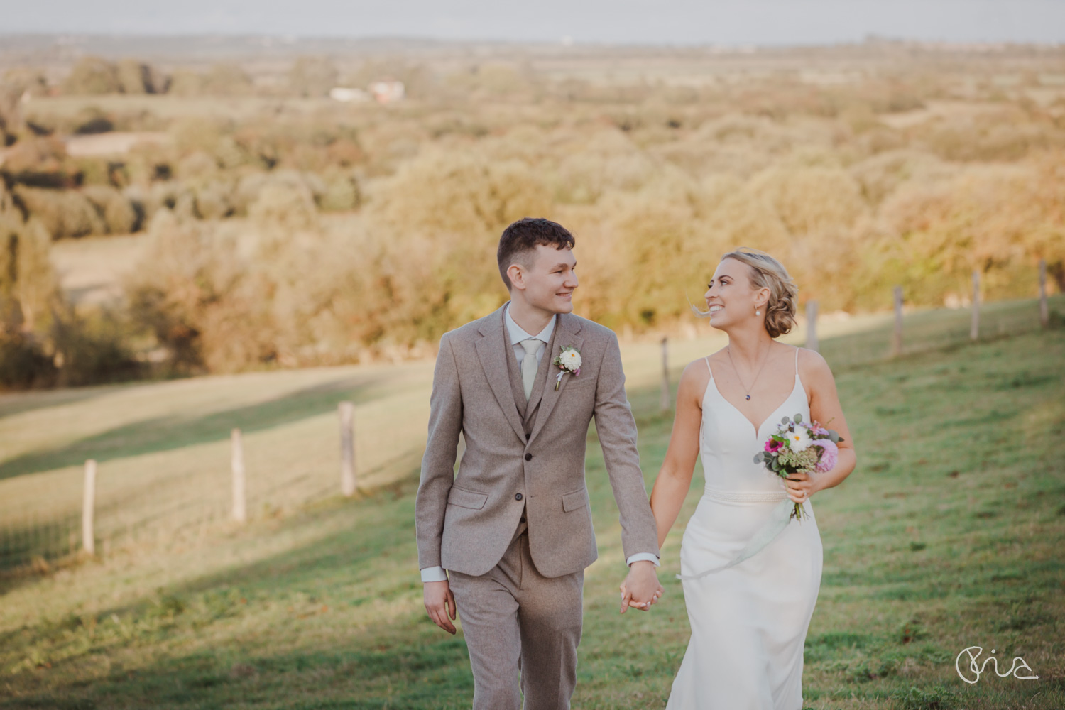 Bride and groom at Montague Farm wedding
